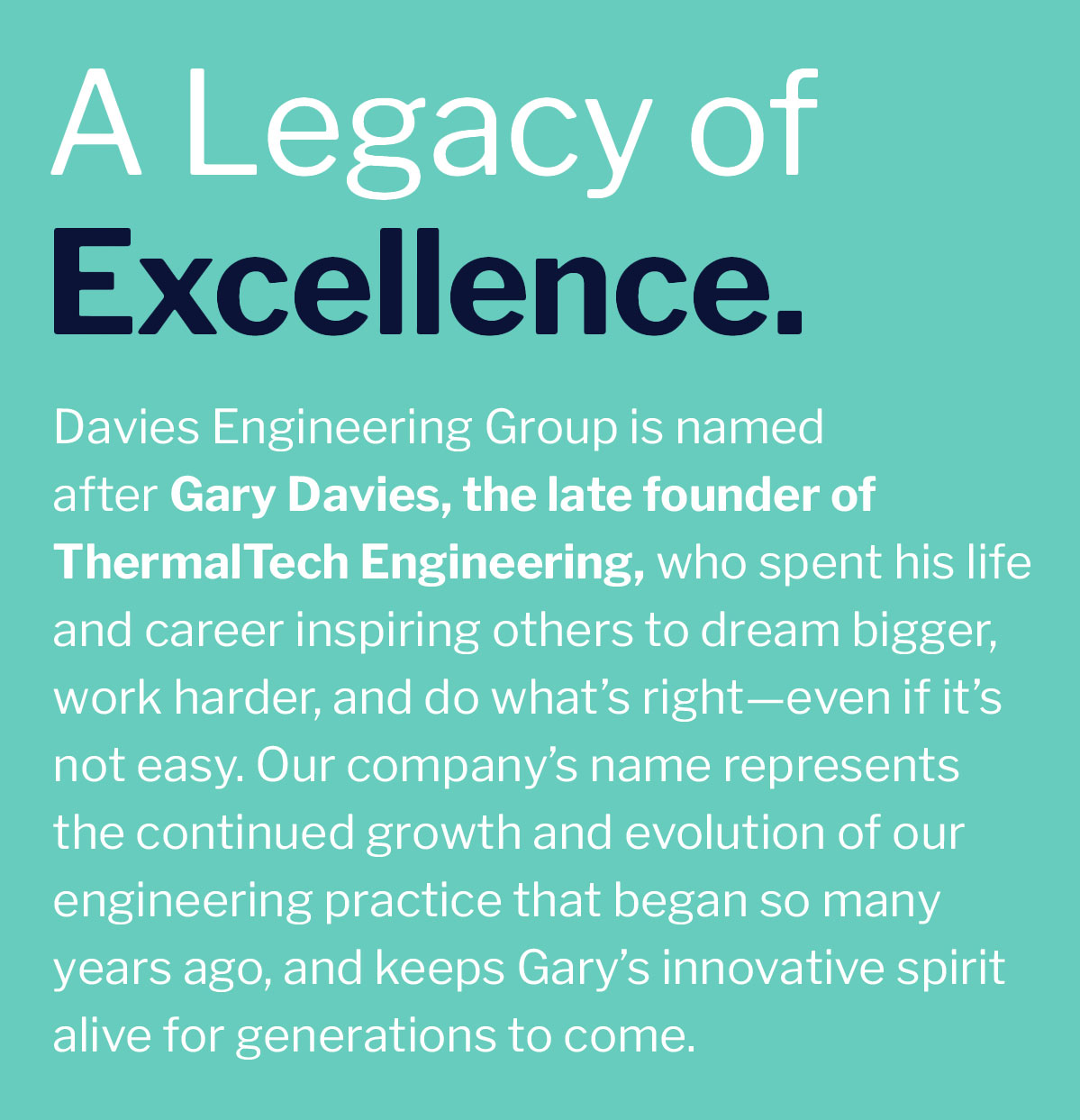 A Legacy of Excellence.